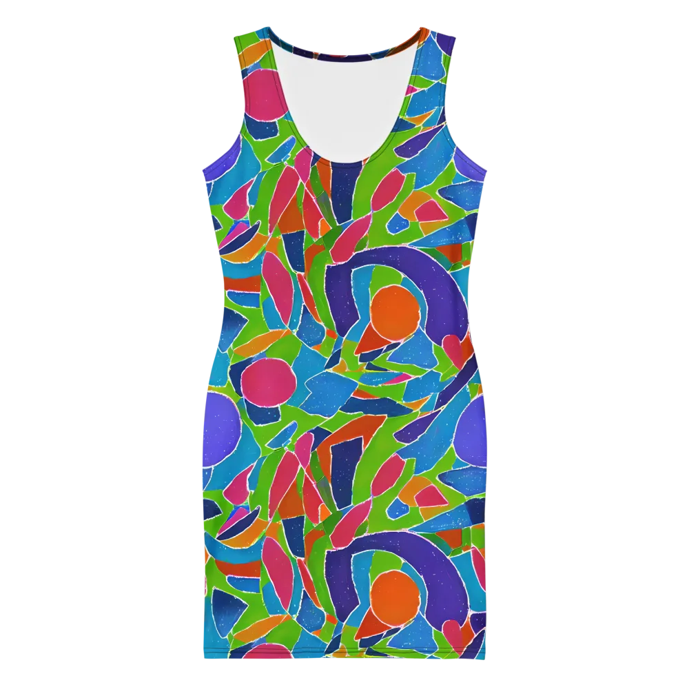 Vivid Fragments on Bodycon Dress — Front