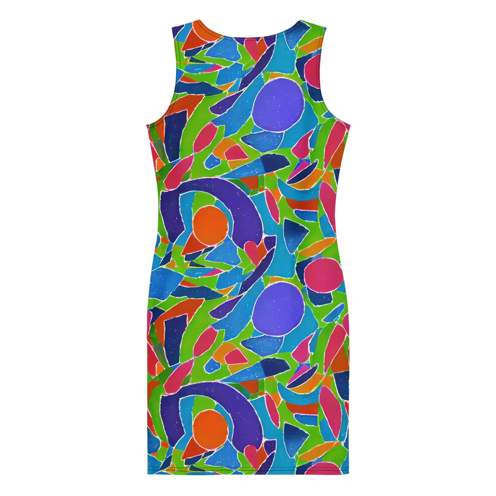 Vivid Fragments on Bodycon Dress — Back
