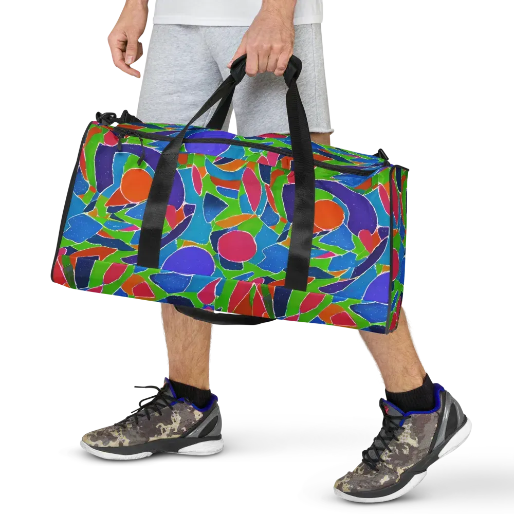 Vivid Fragments on Duffle Bag — Front