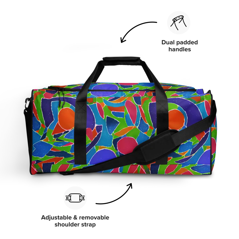 Vivid Fragments on Duffle Bag — Front