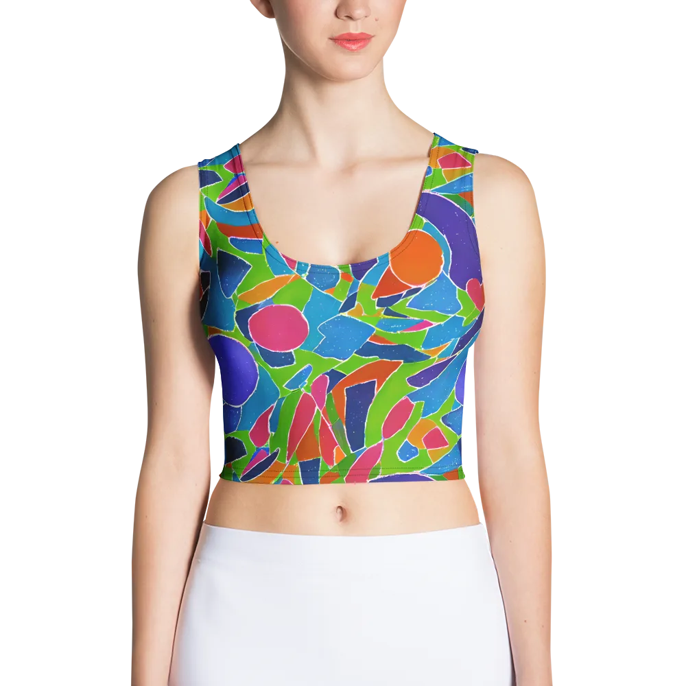 Vivid Fragments on Crop Top — Front