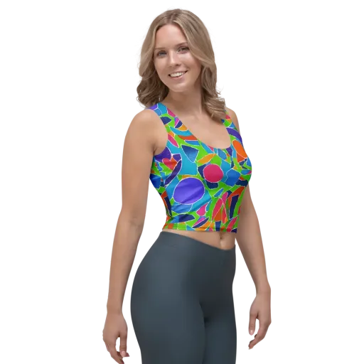 Vivid Fragments on a Crop Top