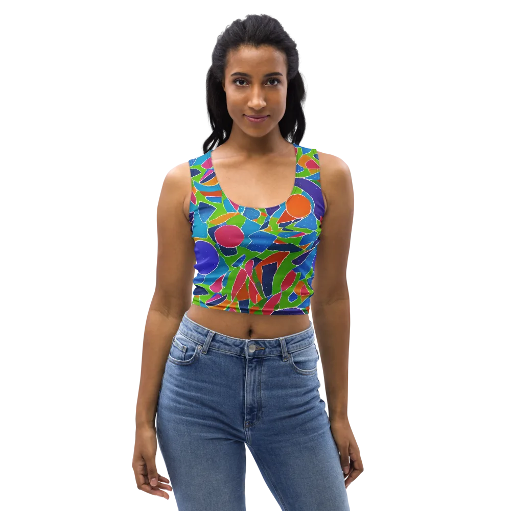 Vivid Fragments on Crop Top — Front