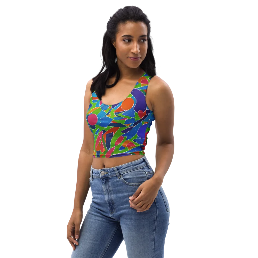 Vivid Fragments on Crop Top — Left Front