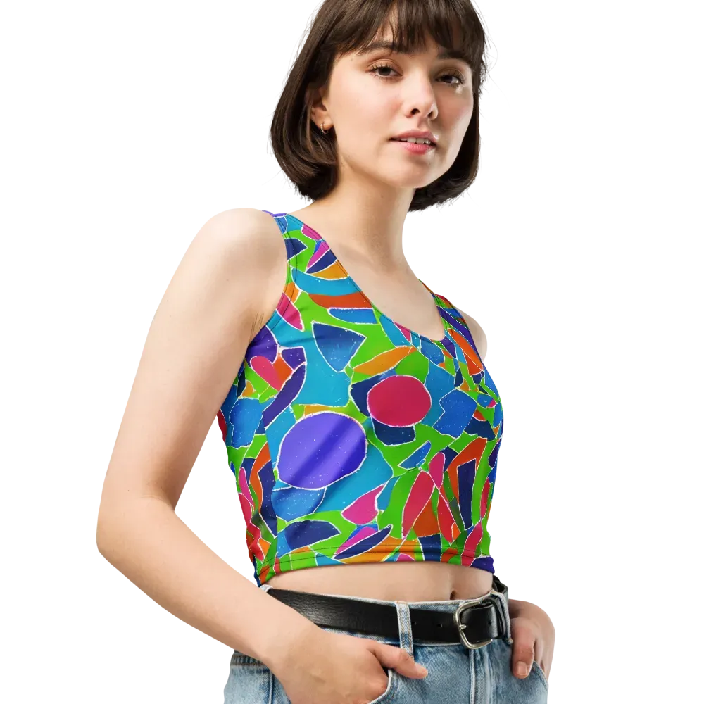 Vivid Fragments on Crop Top — Right Front