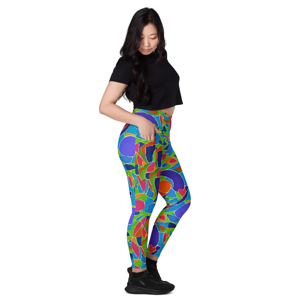 Vivid Fragments on Leggings with Pockets — Right