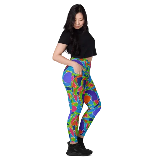 Vivid Fragments on a Leggings with Pockets