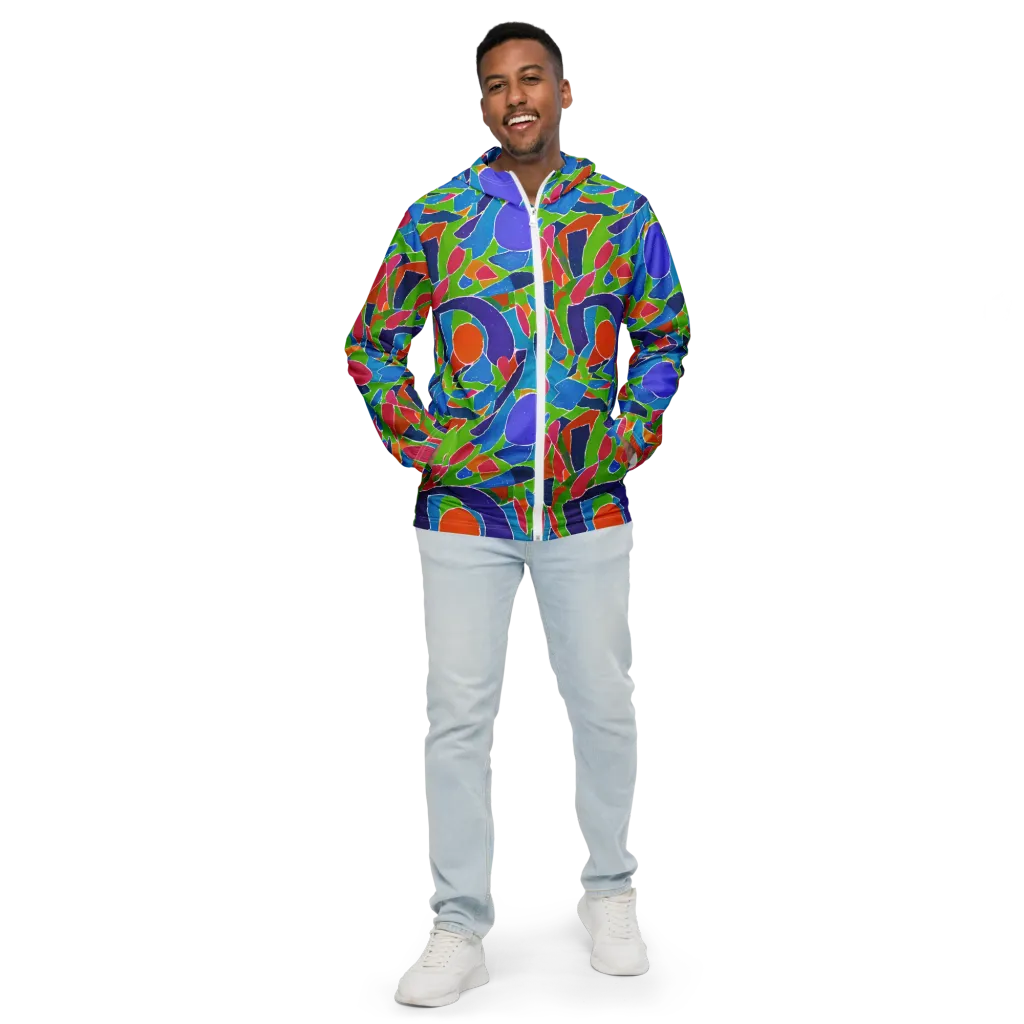 Vivid Fragments on Men's Windbreaker — Front