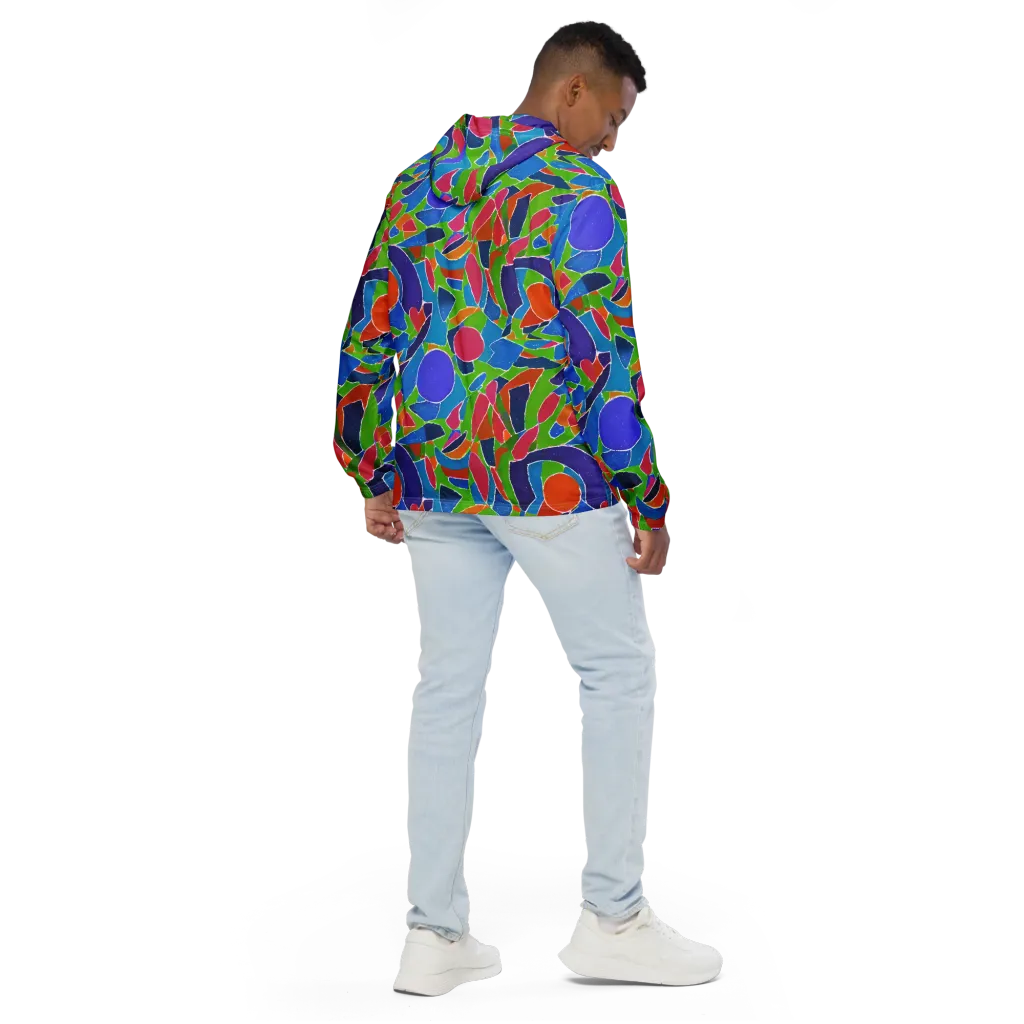 Vivid Fragments on Men's Windbreaker — Back