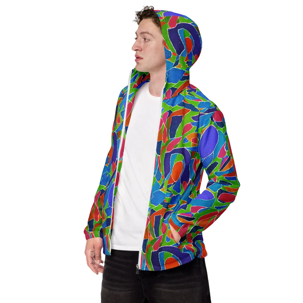 Vivid Fragments on Men's Windbreaker — Left Front