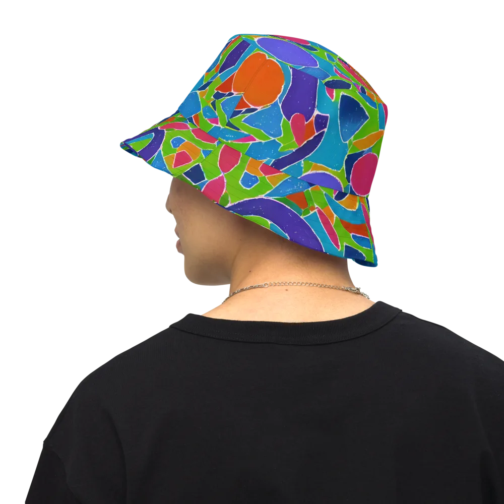 Vivid Fragments on Reversible Bucket Hat — Back Inside