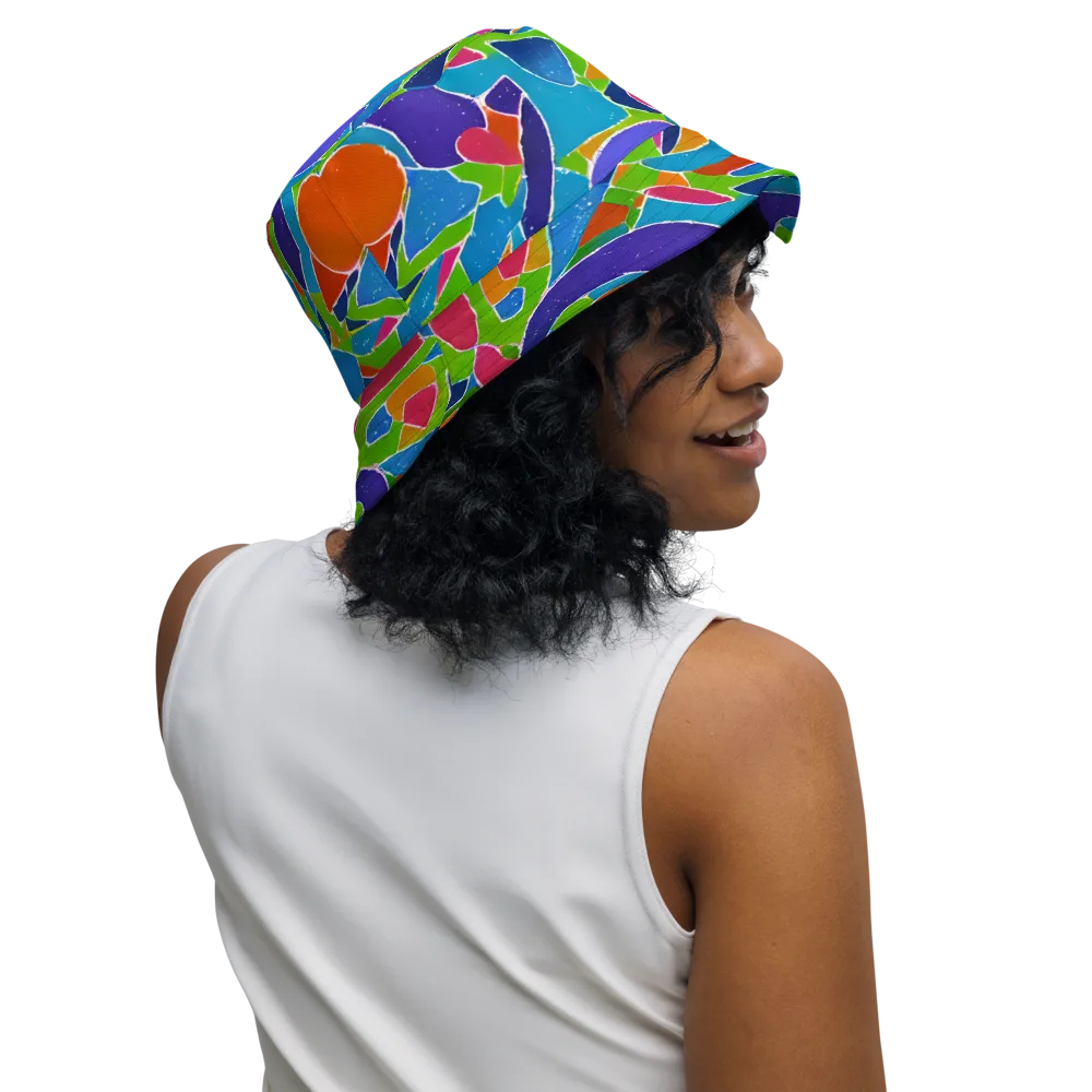 Vivid Fragments on Reversible Bucket Hat — Right Outside