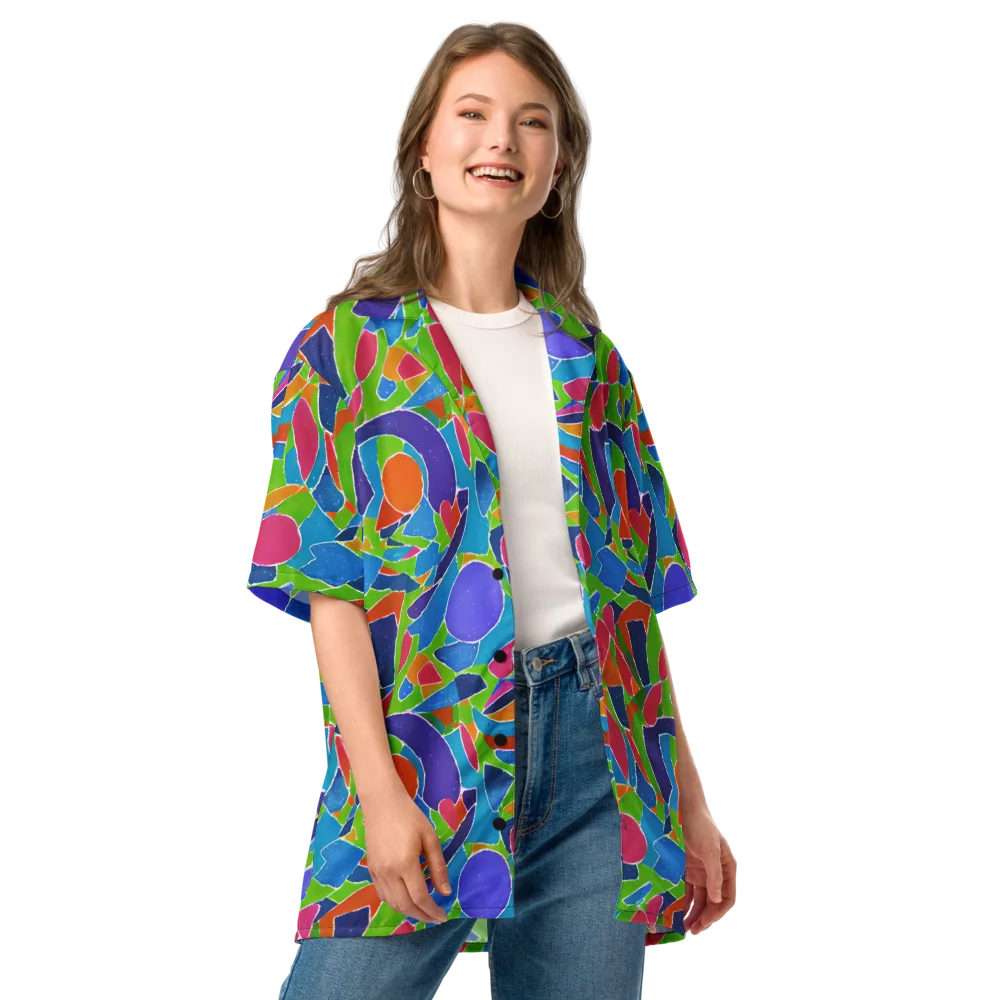 Vivid Fragments on Button Shirt — Front
