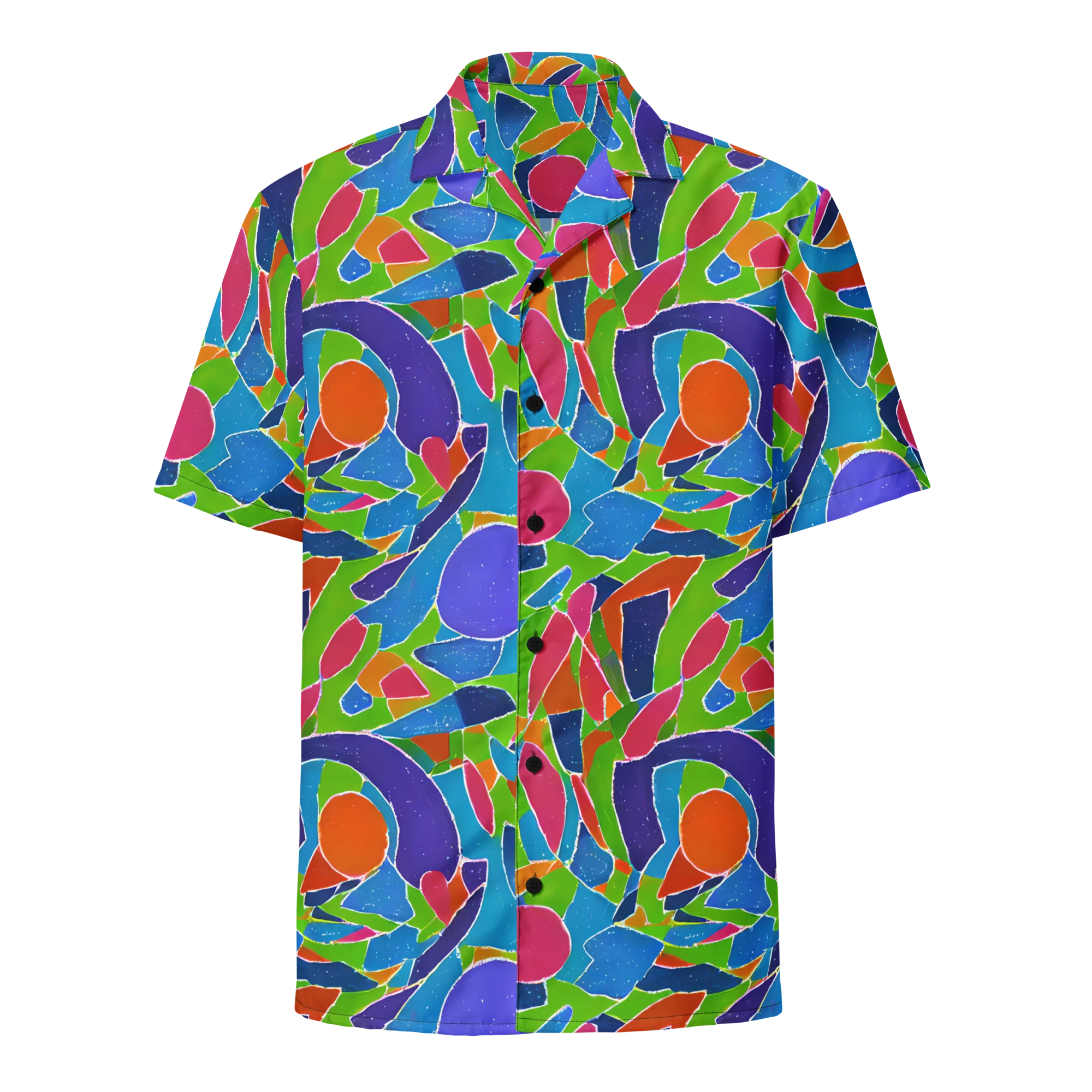 Vivid Fragments on Button Shirt — Front