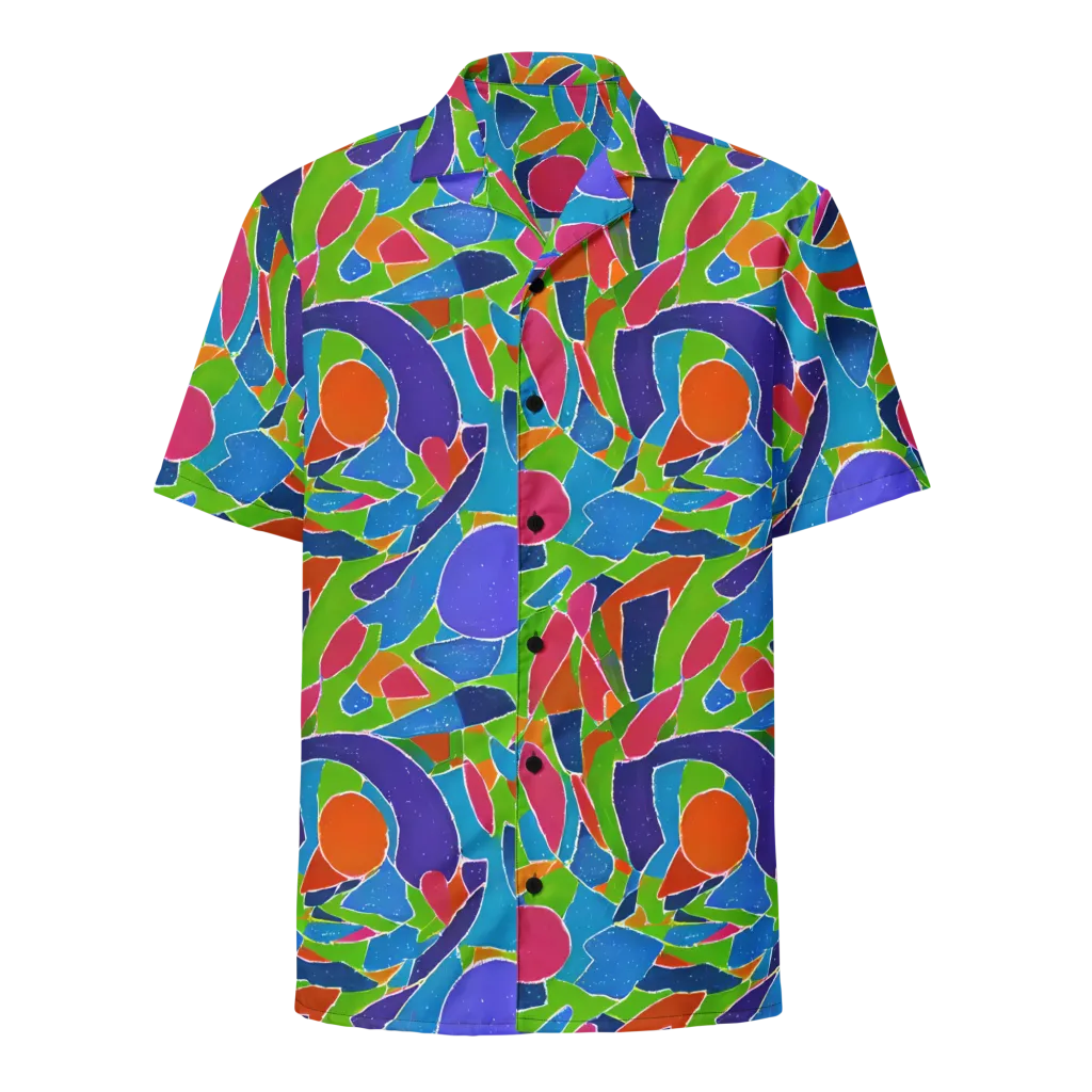 Vivid Fragments on Button Shirt — Front