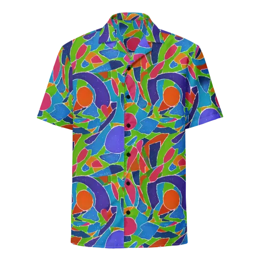 Vivid Fragments on a Button Shirt