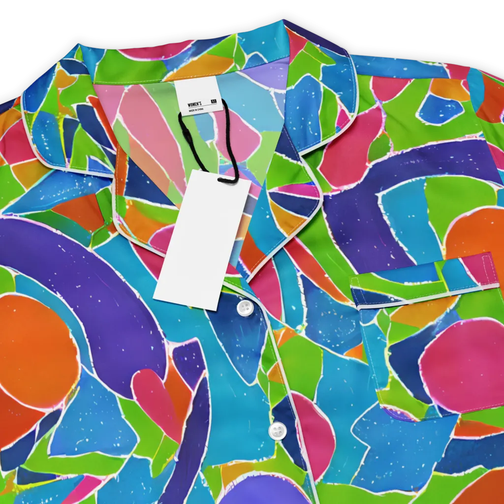 Vivid Fragments on Women's Short Sleeve Pajama Top — Product details
