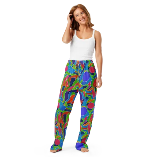 Vivid Fragments on a Women's Pajama Pants