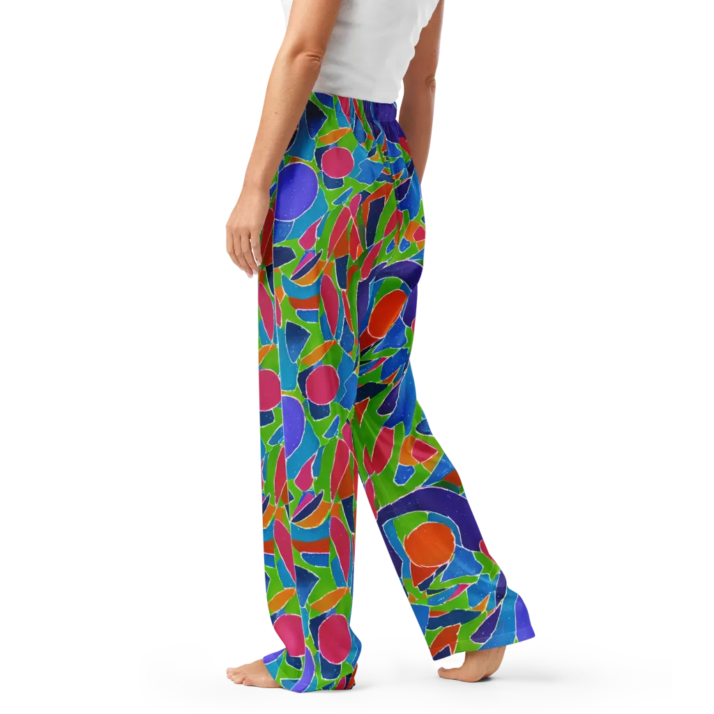 Vivid Fragments on Women's Pajama Pants — Left