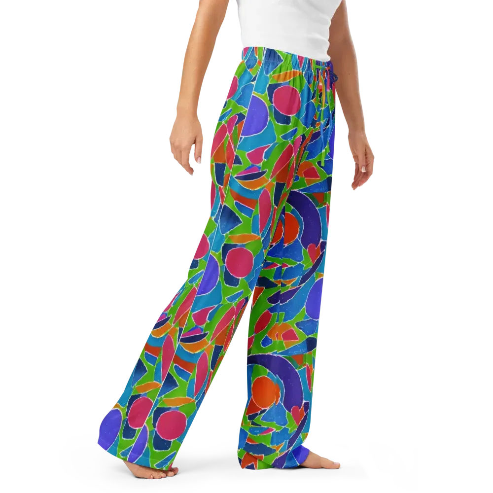 Vivid Fragments on Women's Pajama Pants — Right Front