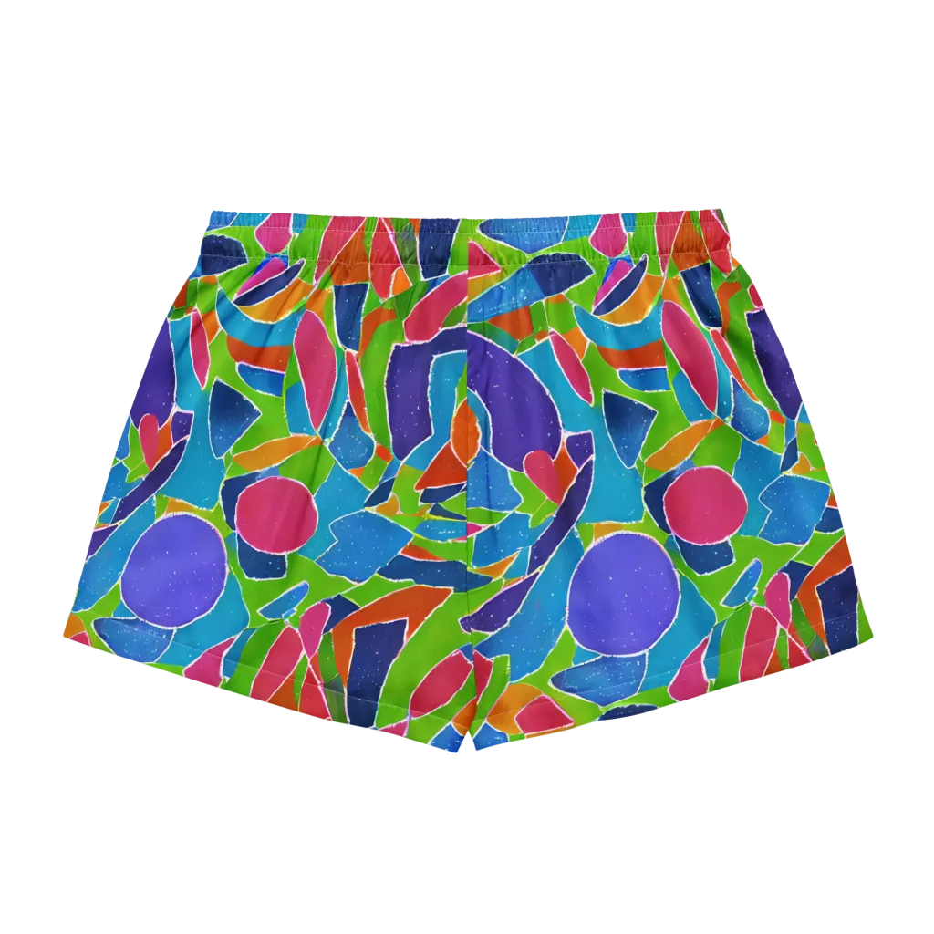 Vivid Fragments on Women's Pajama Shorts — Back