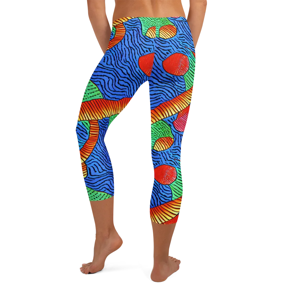 Molten Maze on Capri Leggings — Back