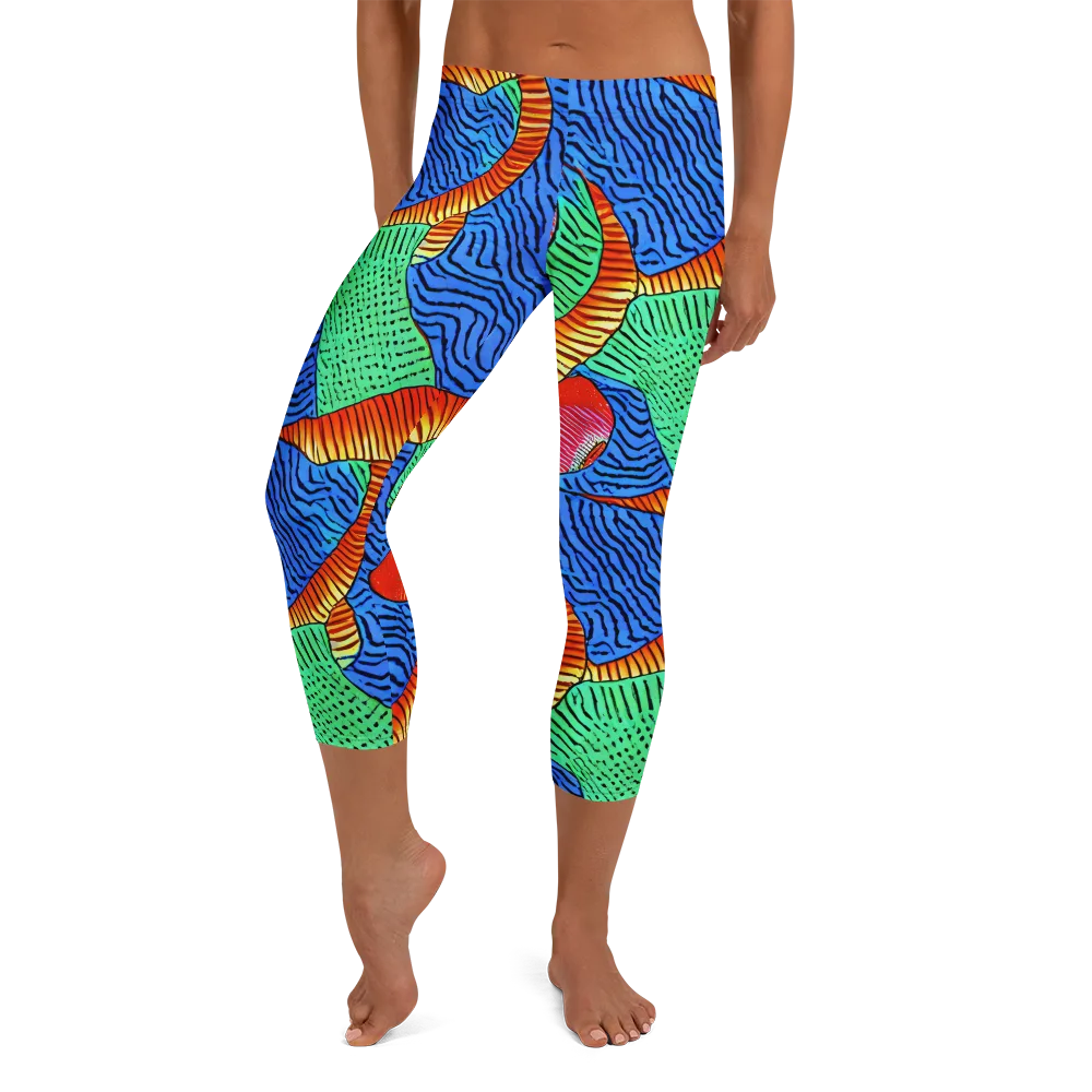 Molten Maze on Capri Leggings — Front