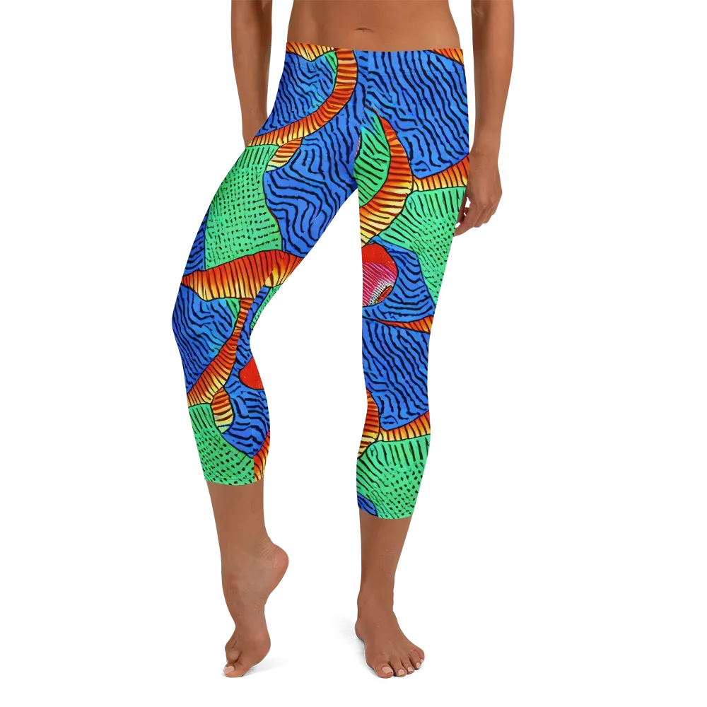 Molten Maze on Capri Leggings — Front
