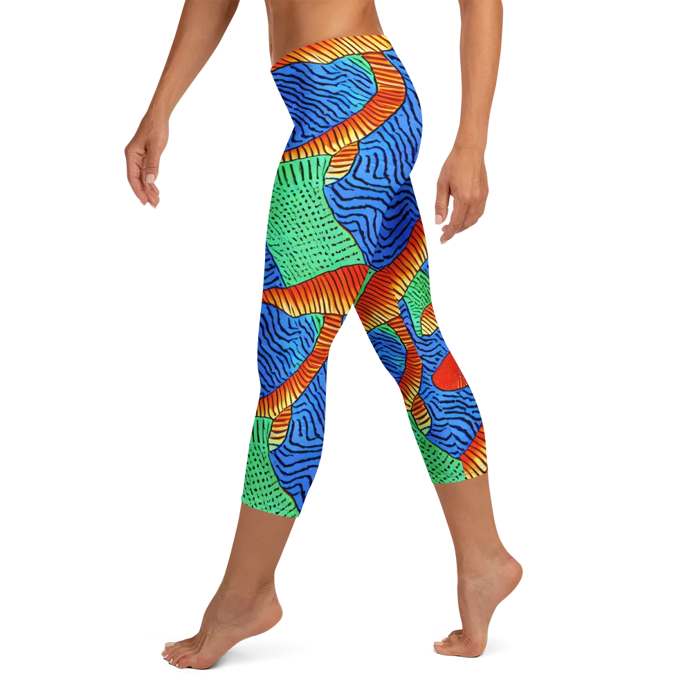 Molten Maze on Capri Leggings — Left