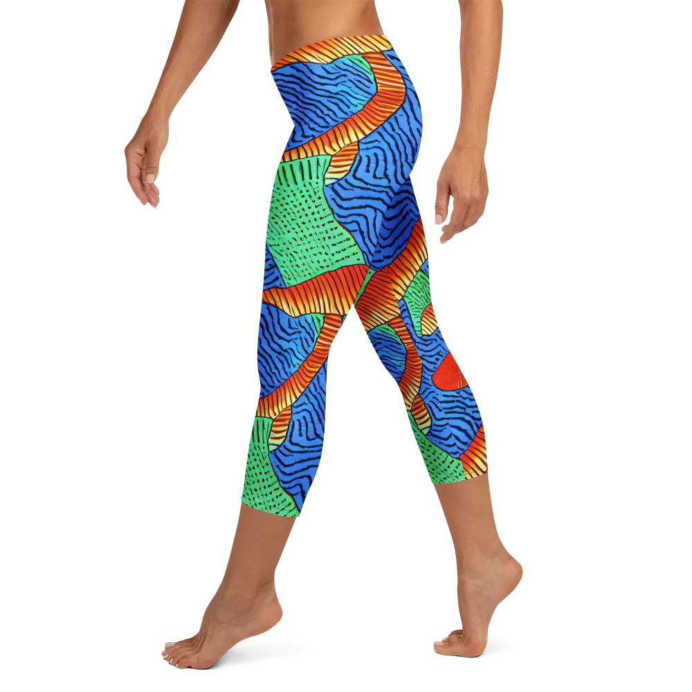 Molten Maze on Capri Leggings — Left