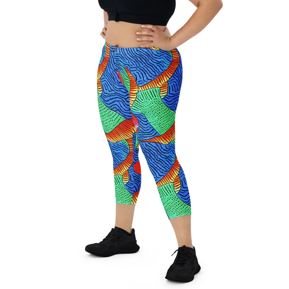 Molten Maze on Capri Leggings — Front