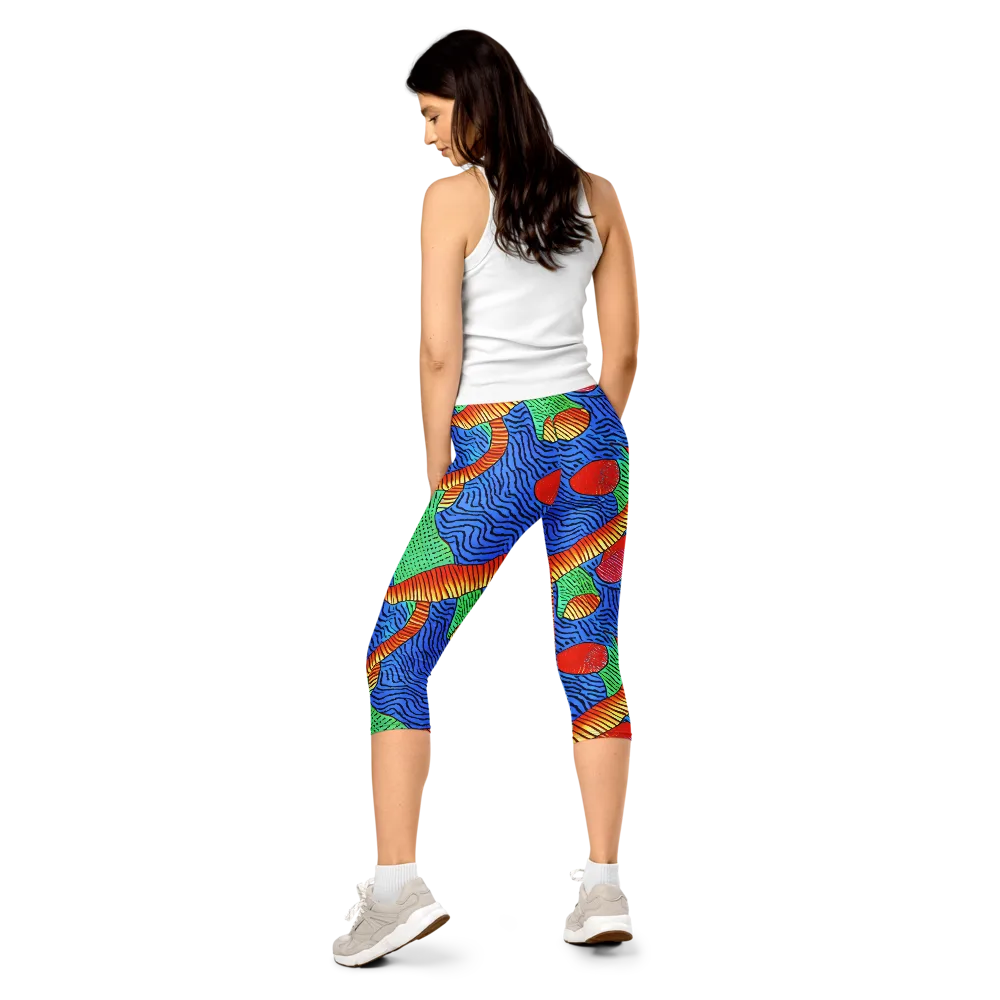 Molten Maze on Capri Leggings — Back