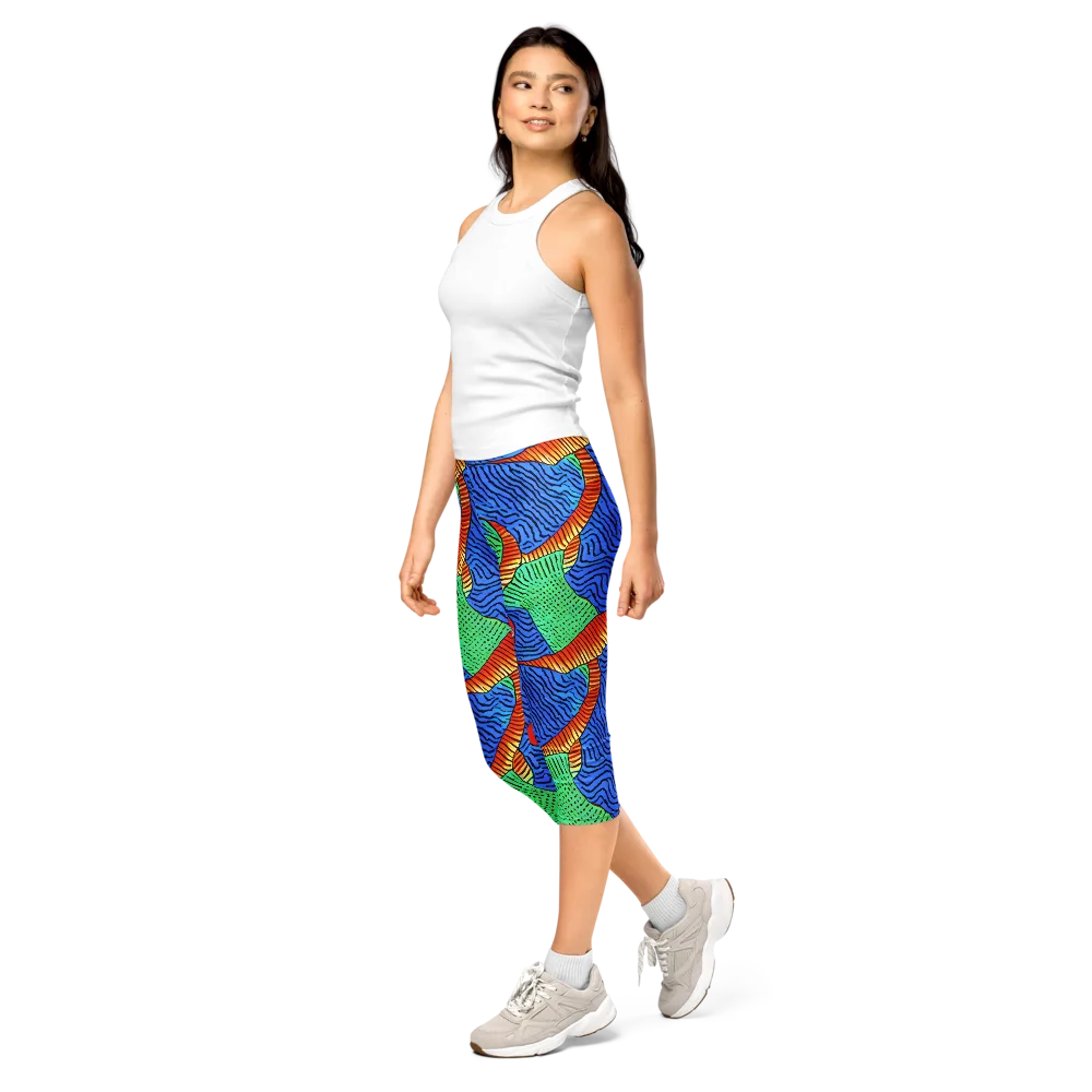Molten Maze on Capri Leggings — Left Front