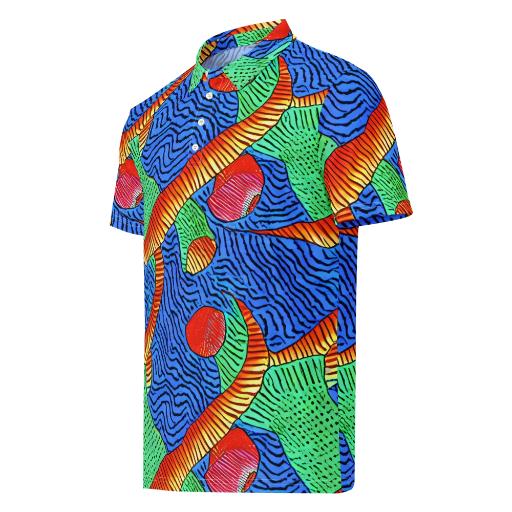 Molten Maze on Men's Slim Fit Polo Shirt — Left Front