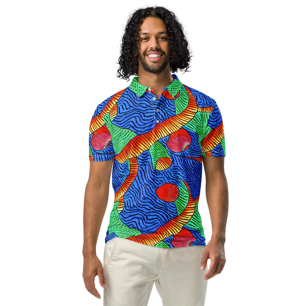 Molten Maze on Men's Slim Fit Polo Shirt — Front