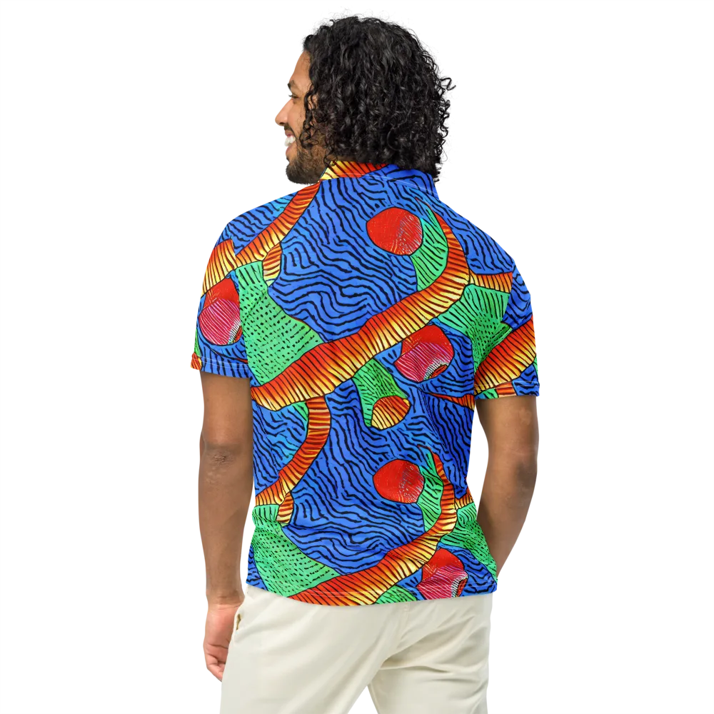 Molten Maze on Men's Slim Fit Polo Shirt — Back