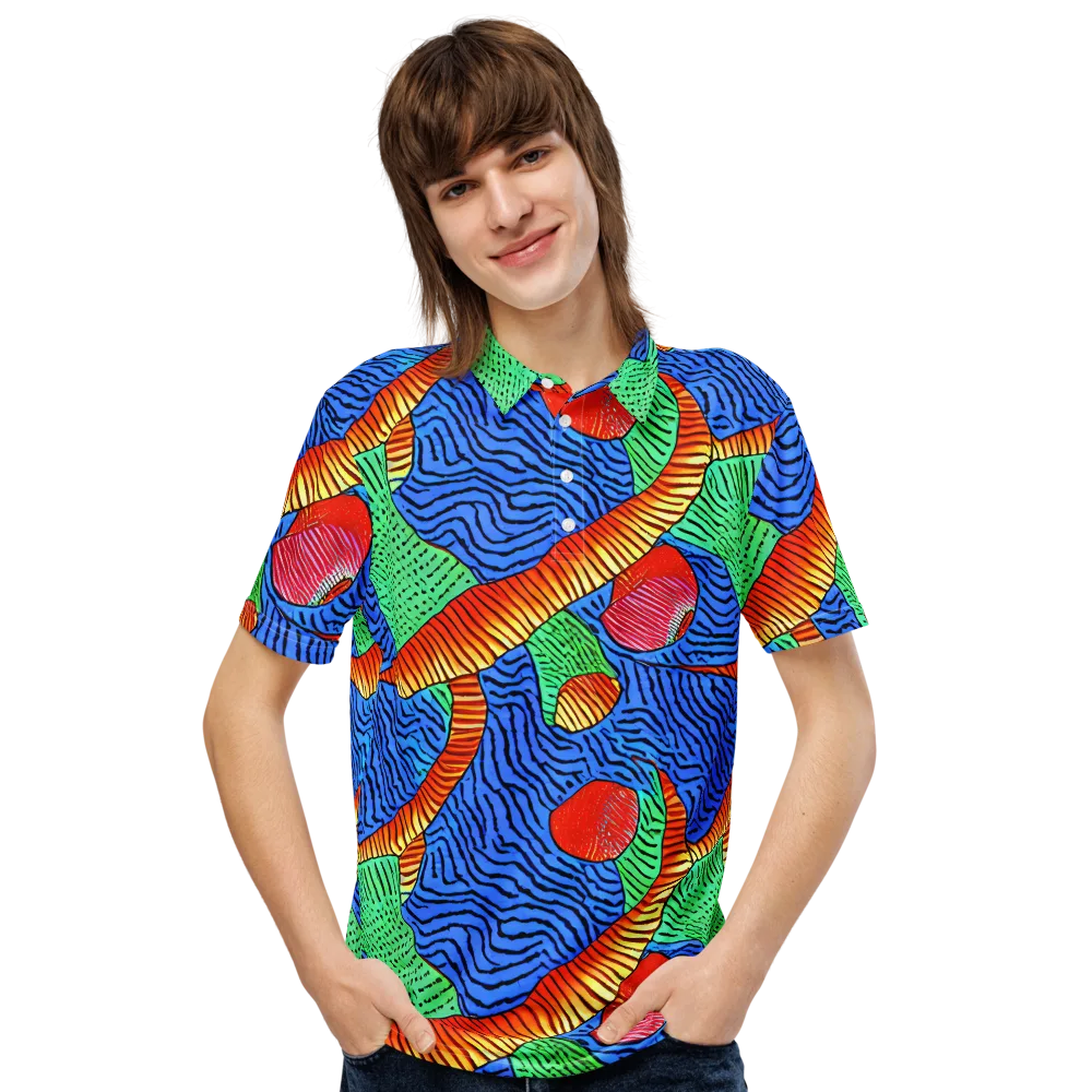 Molten Maze on Men's Slim Fit Polo Shirt — Front
