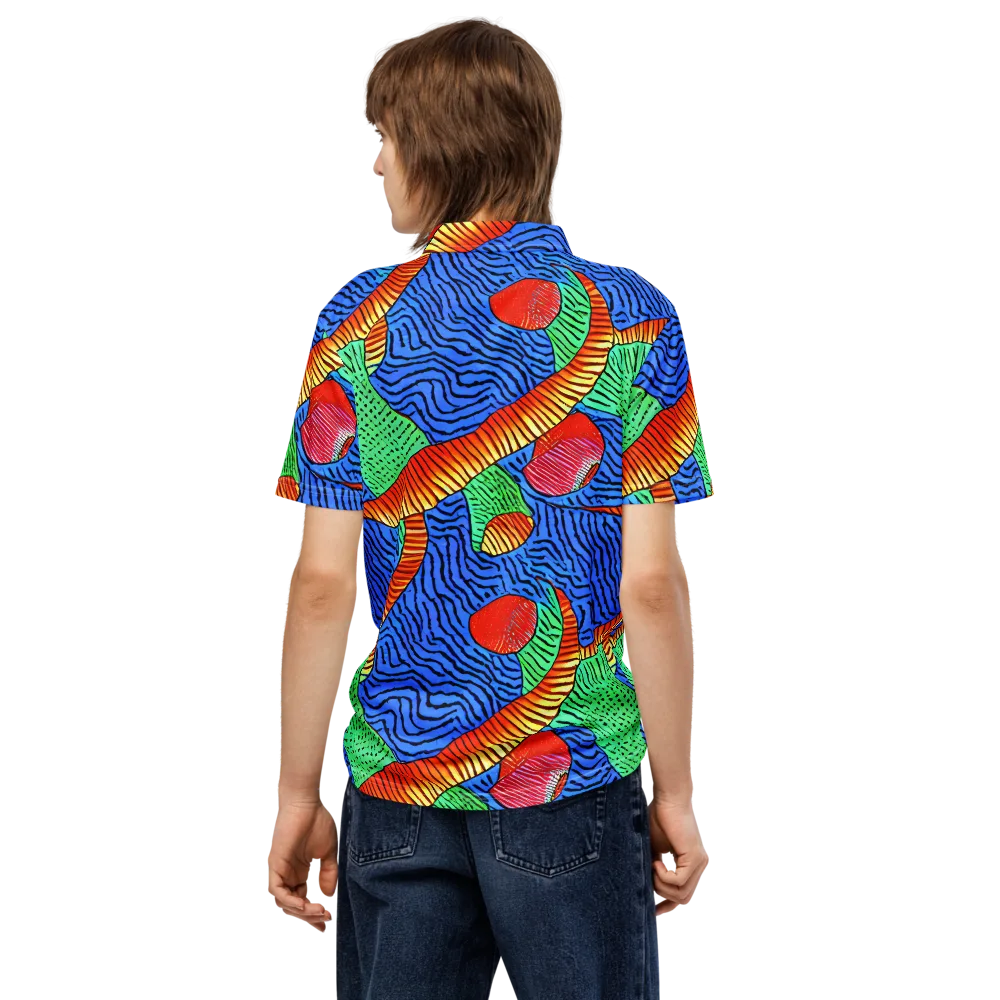 Molten Maze on Men's Slim Fit Polo Shirt — Back