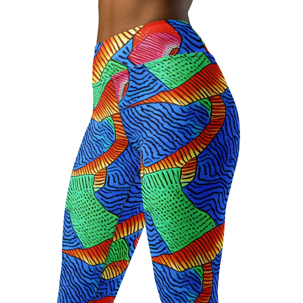 Molten Maze on Yoga Leggings — Left Front