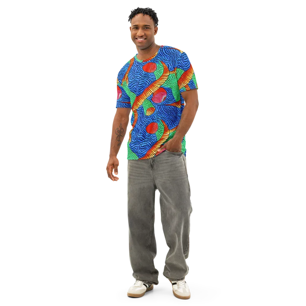 Molten Maze on Men's Cotton Crew Neck T-Shirt — Front