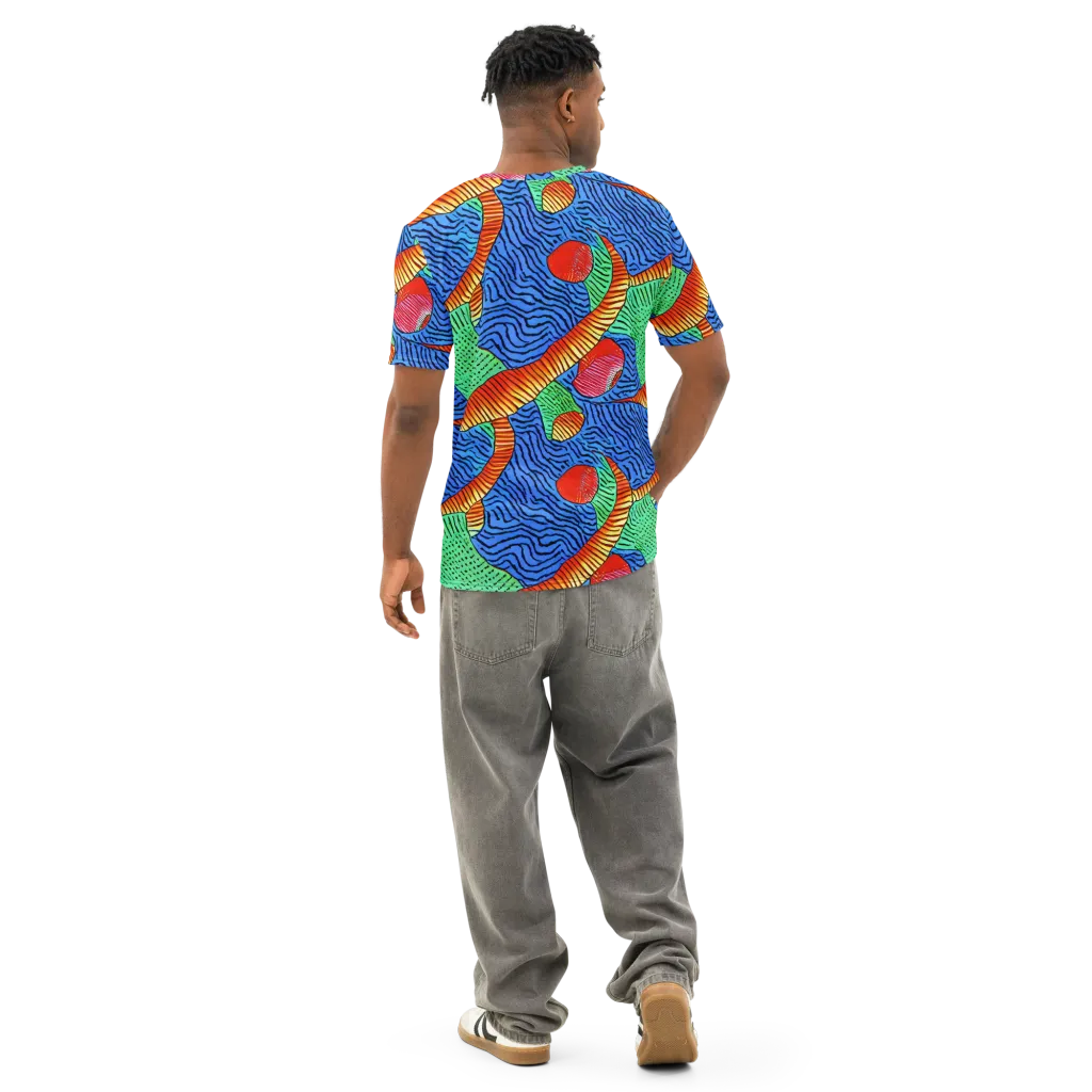 Molten Maze on Men's Cotton Crew Neck T-Shirt — Back