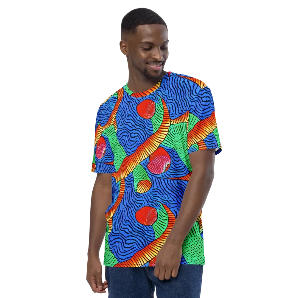 Molten Maze on Men's Crew Neck T-Shirt — Left
