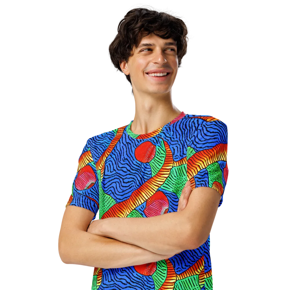 Molten Maze on Men's Crew Neck T-Shirt — Left Front