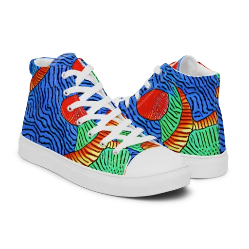 Molten Maze on a Men's High Top Canvas Shoes