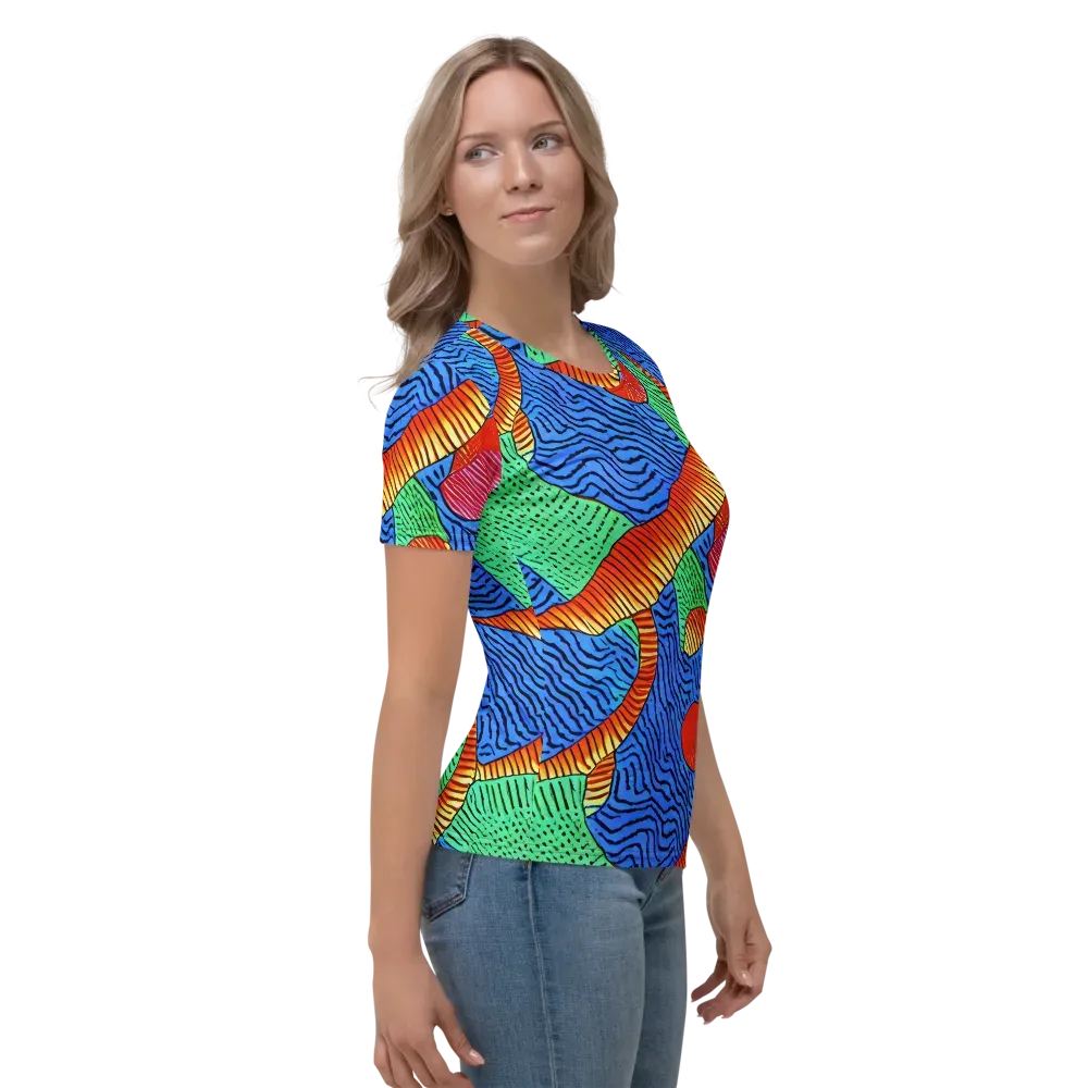 Molten Maze on Women's Crew Neck T-Shirt — Right