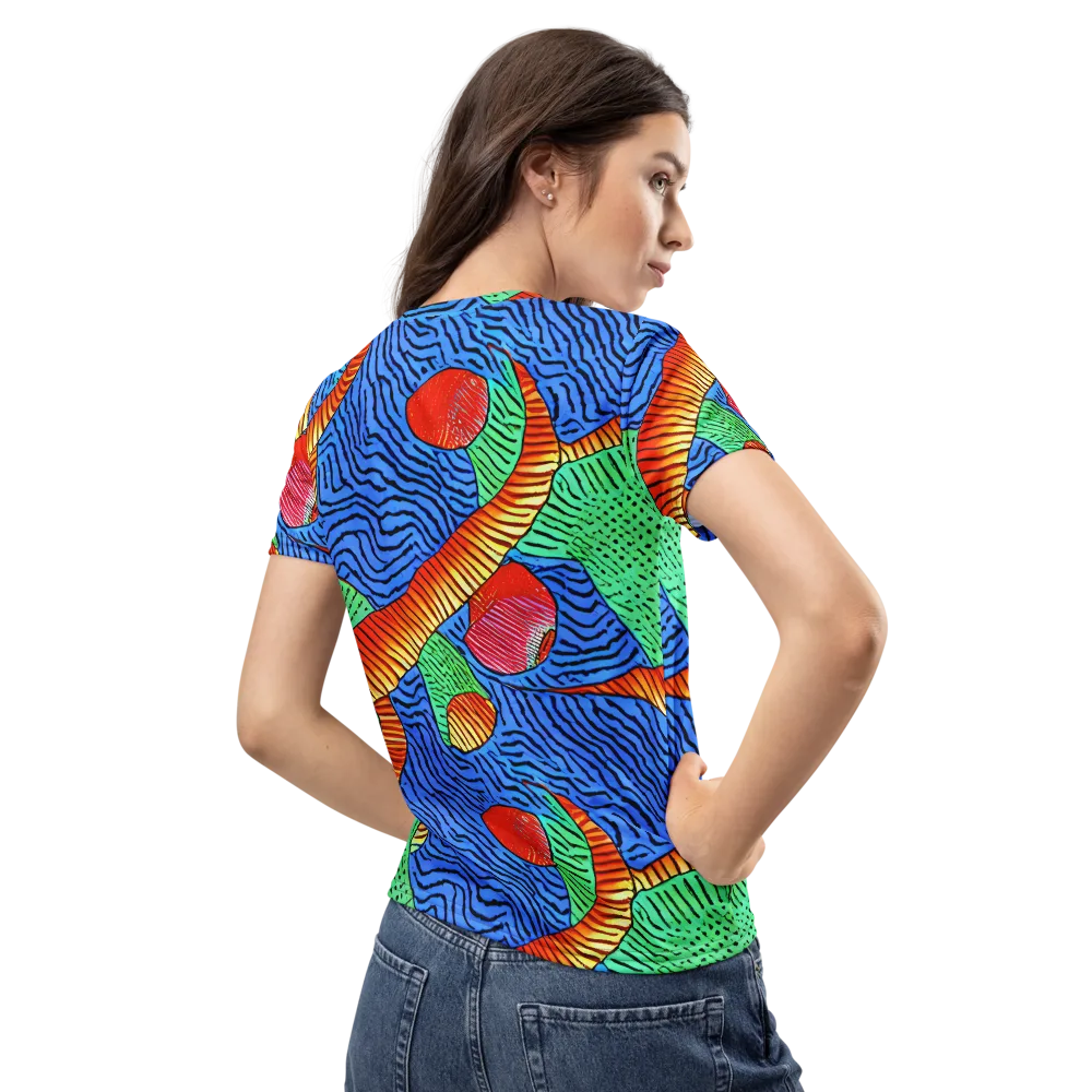 Molten Maze on Women's Crew Neck T-Shirt — Back
