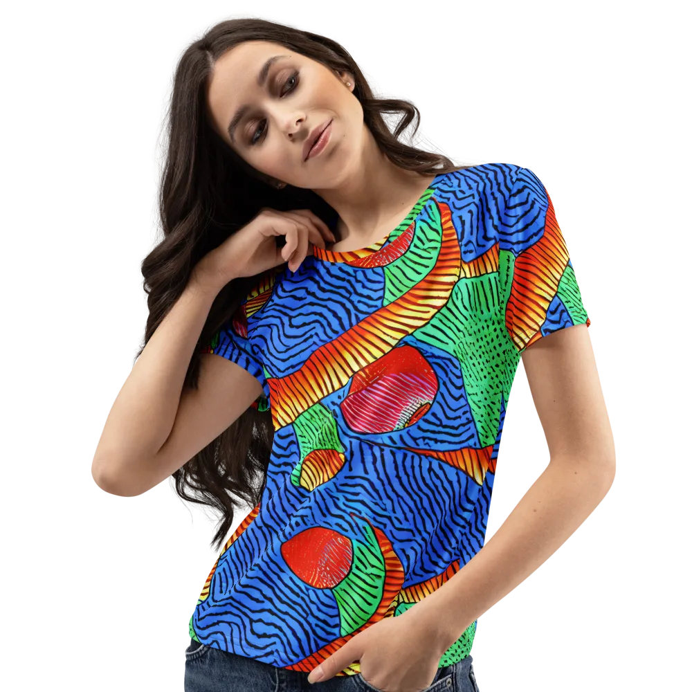 Molten Maze on Women's Crew Neck T-Shirt — Left Front