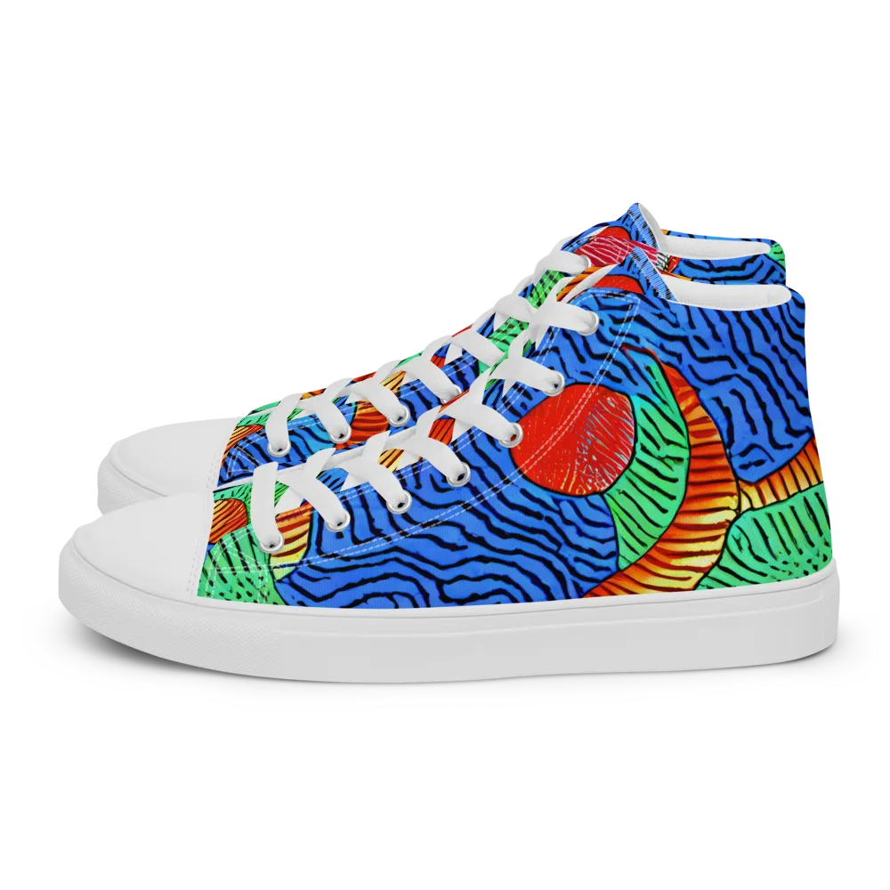 Molten Maze on Women's High Top Canvas Shoes — Left