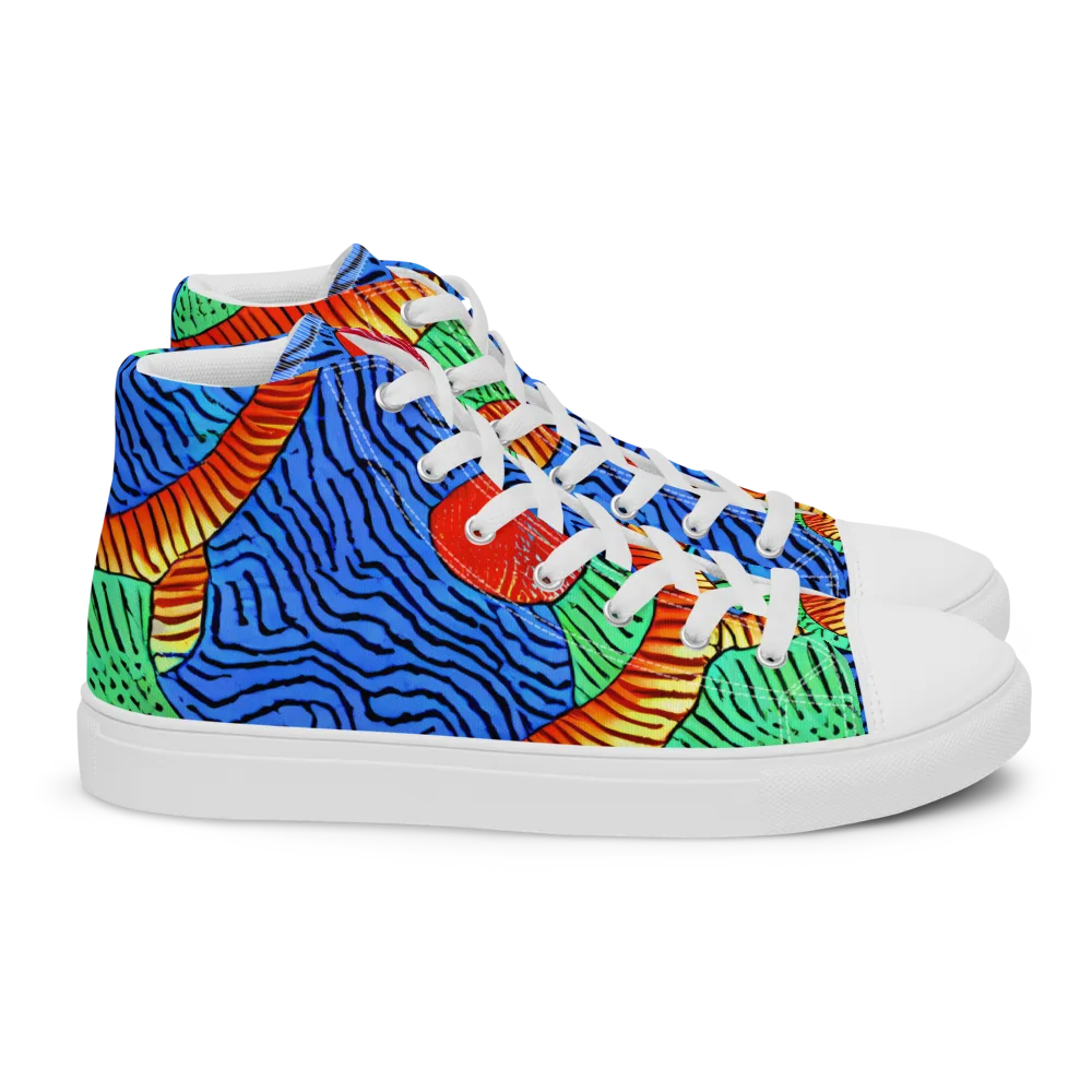 Molten Maze on Women's High Top Canvas Shoes — Right