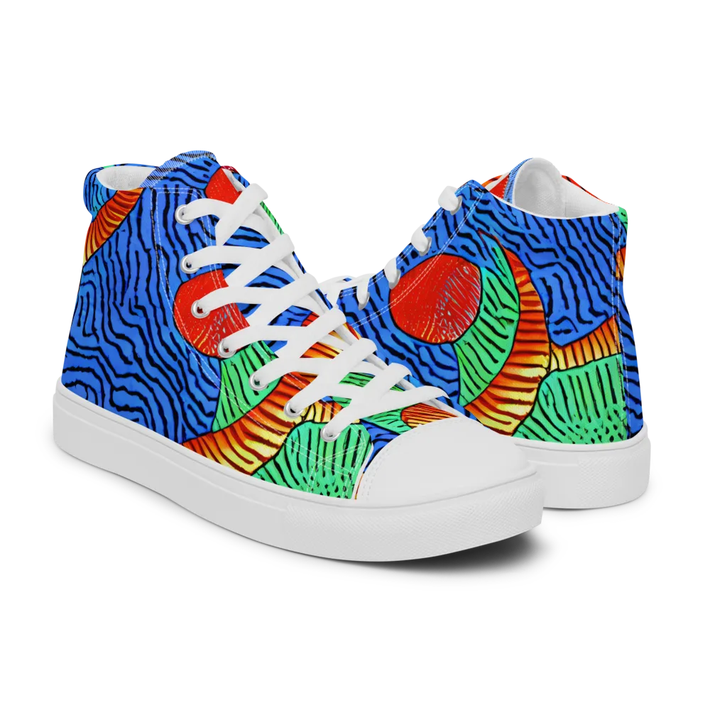 Molten Maze on Women's High Top Canvas Shoes — Right